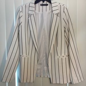 Notched Lapel Striped Open Front Blazer ⭐️⭐️⭐️